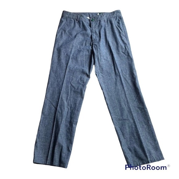 AG Adriano Goldschmied Denim Chambray Trouser Pant Blue Size 31R Green Label - Picture 1 of 11